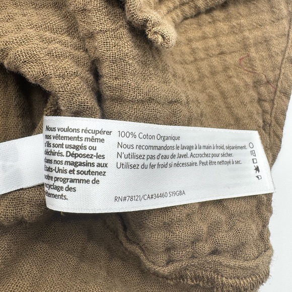 Eileen Fisher Women's Brown Gauzy Button Down Shirt, XS - Picture 7 of 7